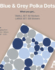 Blue & Grey Polka Dot Wall Decal - Decals - Polka Dots