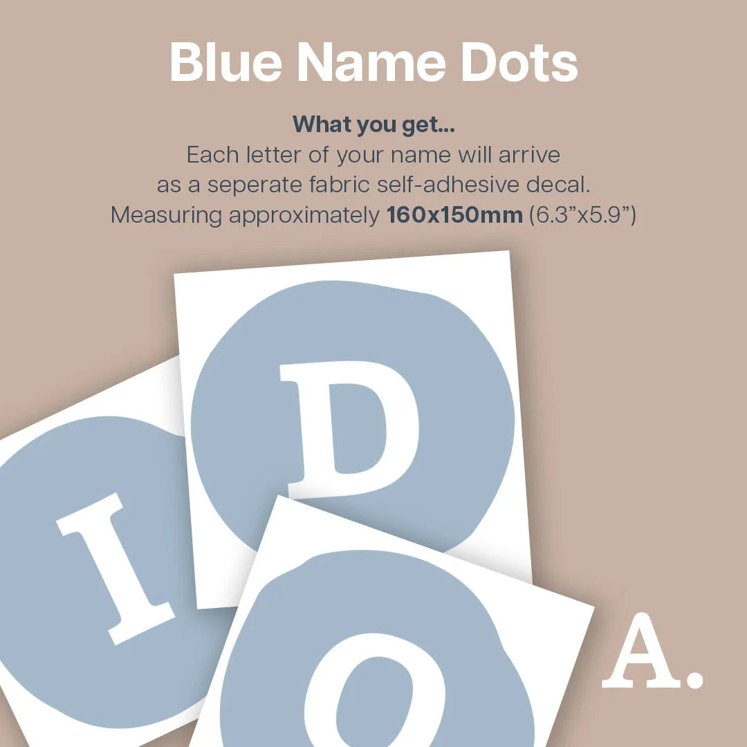 Blue Personalised Name Dot Decals - Decals - Name Dots