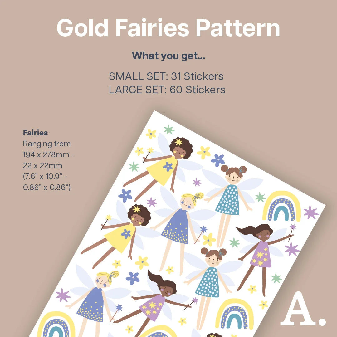 Gold Fairies - Patterned - Decals - Fantasy