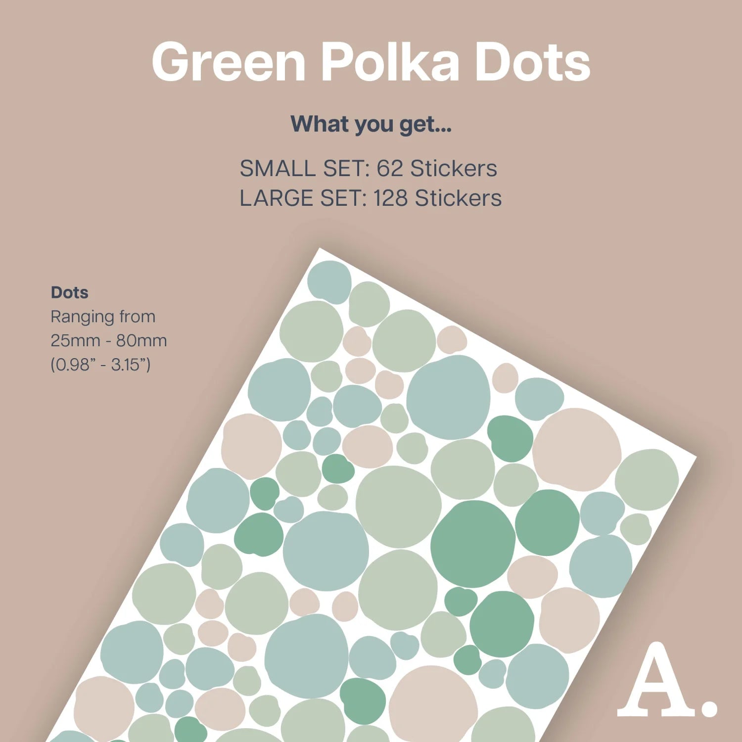 Greens Polka Dot Wall Decals - Decals - Polka Dots