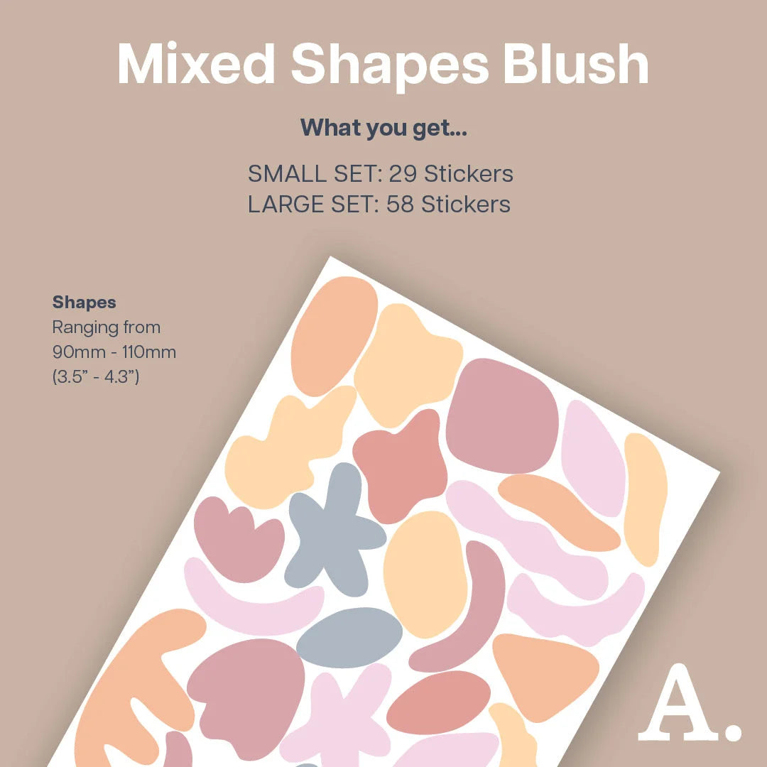 Mixed Shapes Blush Wall Decal - Decals - Abstract Shapes