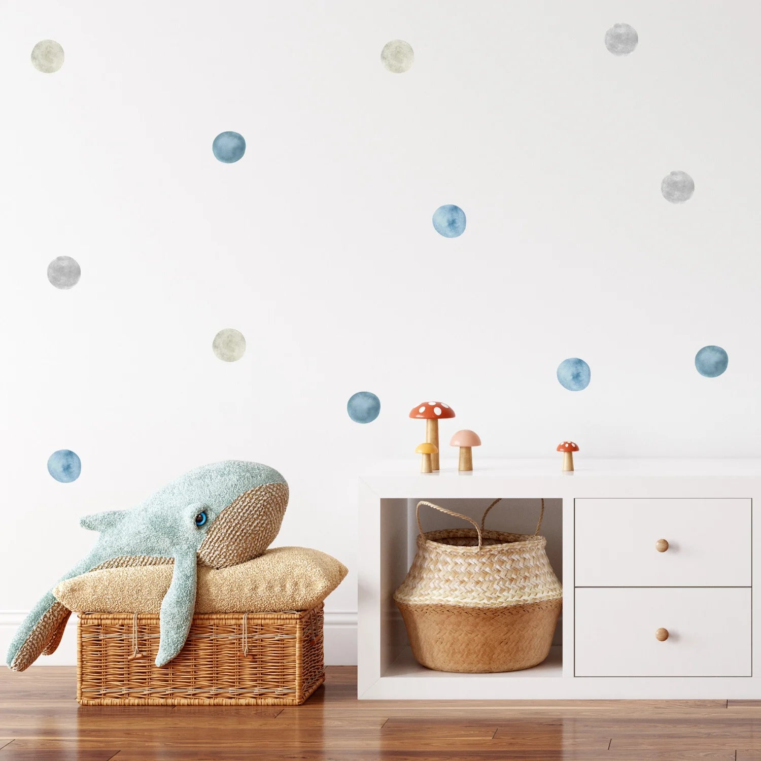 Pastel Blues Polka Dot Wall Decal - Decals - Polka Dots