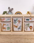 Safari Animals Playful - Storage Tub Decals