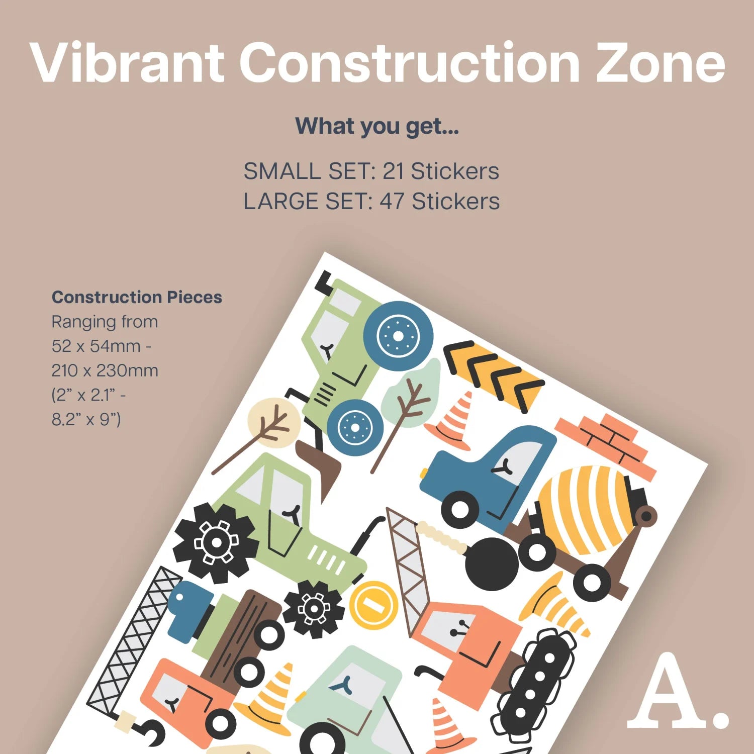 Vibrant Construction Zone Wall Decals - Decals - Transport